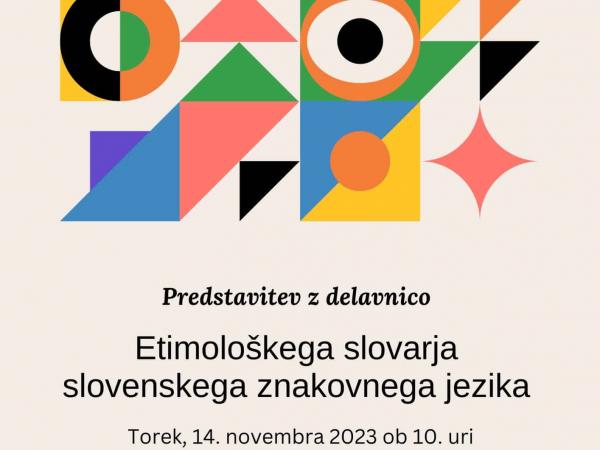 Vabilo na predstavitev z delavnico Etimološkega slovarja SZJ